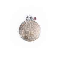 Petrified Coral Silver Pendant