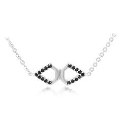 Black Spinel Silver Necklace