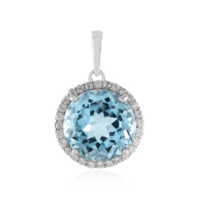 Sky Blue Topaz Silver Pendant