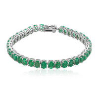 Zambian Emerald Silver Bracelet