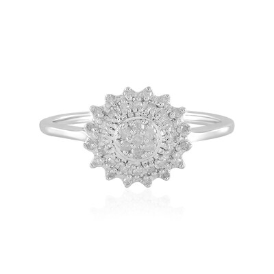 I2 (I) Diamond Silver Ring