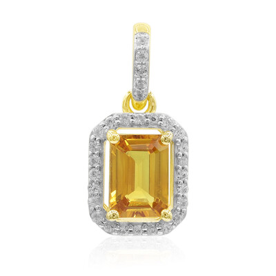 9K Ban Ka Cha Orange Sapphire Gold Pendant