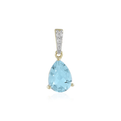 9K Sky Blue Topaz Gold Pendant