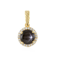 Black Star Sapphire Silver Pendant