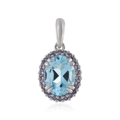 Sky Blue Topaz Silver Pendant