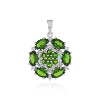 Russian Diopside Silver Pendant