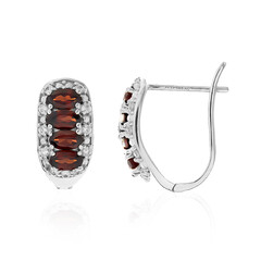 Mozambique Garnet Silver Earrings