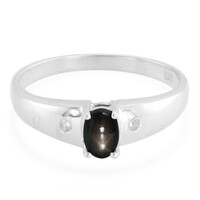 Black Star Sapphire Silver Ring