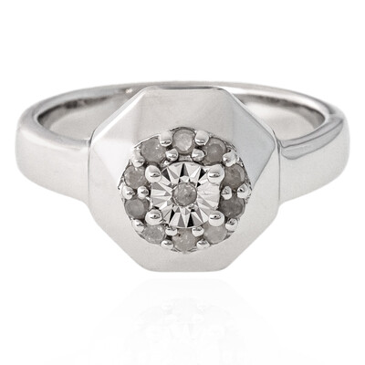 I3 (H) Diamond Silver Ring