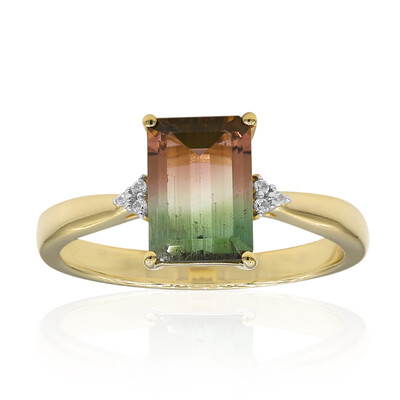 9K Bi Colour Tourmaline Gold Ring