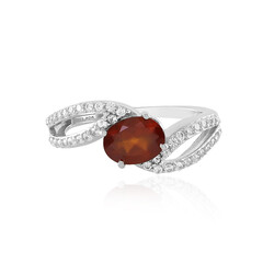 Hessonite Garnet Silver Ring