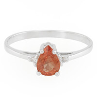 Sunset Ruby Silver Ring