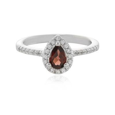 Raspberry Zircon Silver Ring