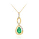 10K AAA Zambian Emerald Gold Necklace