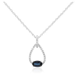 10K Ceylon Blue Sapphire Gold Necklace