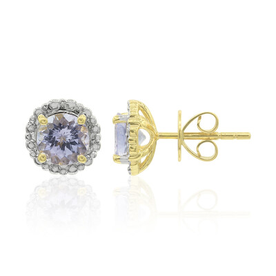 9K Unheated Tanzanite Gold Earrings