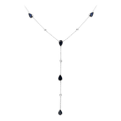 10K Ceylon Blue Sapphire Gold Necklace