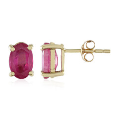 9K Madagascar Pink Sapphire Gold Earrings