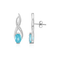 Paraiba Color Topaz Silver Earrings