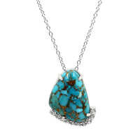 Blue Copper Turquoise Silver Necklace (Faszination Türkis)