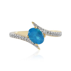 Neon Blue Apatite Silver Ring