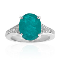 Blue Green Quartz Silver Ring