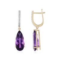 9K Zambian Amethyst Gold Earrings (SUHANA)