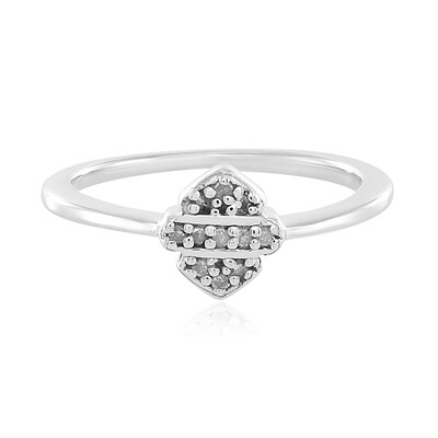 I2 (I) Diamond Silver Ring