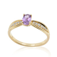 9K Unheated Ceylon Purple Sapphire Gold Ring