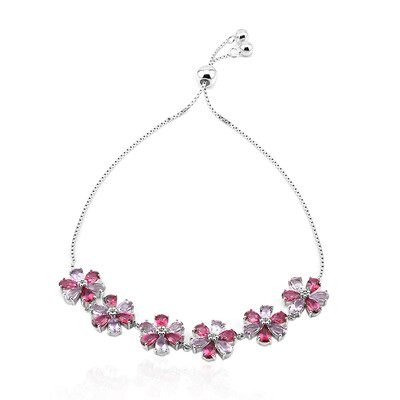 Pink Topaz Silver Bracelet