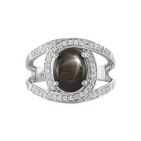 Black Star Sapphire Silver Ring