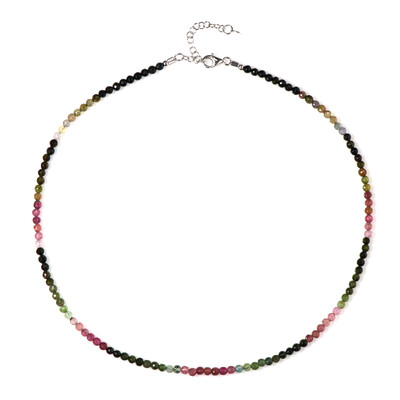 Fancy Tourmaline Silver Necklace