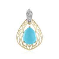 9K Sleeping Beauty Turquoise Gold Pendant (Ornaments by de Melo)