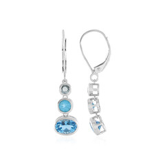 9K Swiss Blue Topaz Gold Earrings (KM by Juwelo)