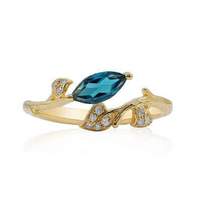 14K London Blue Topaz Gold Ring (Smithsonian)