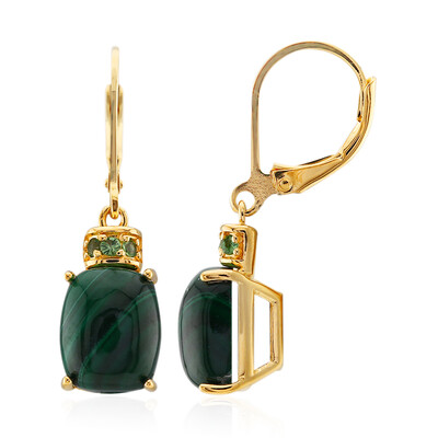 Malachite Silver Earrings