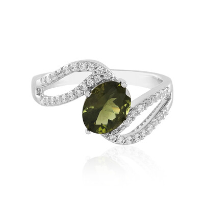 Moldavite Silver Ring