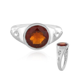 Hessonite Garnet Silver Ring