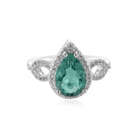 Belgian Teal Fluorite Silver Ring