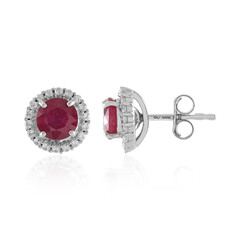 Madagascar Ruby Silver Earrings