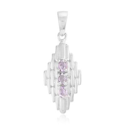 Unheated Ceylon Purple Sapphire Silver Pendant