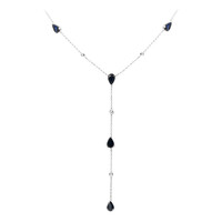 10K Ceylon Blue Sapphire Gold Necklace