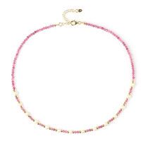 Nigerian Pink Tourmaline Silver Necklace