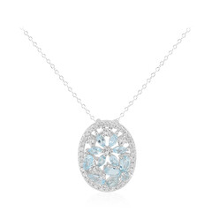 Sky Blue Topaz Silver Necklace