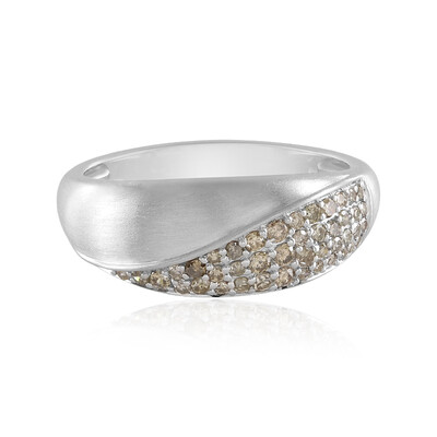 I2 Champagne Diamond Silver Ring