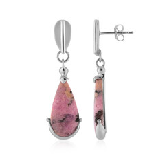 Sulavesi Rhodonite Silver Earrings (Bali Barong)