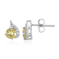 Yellow Beryl Silver Earrings