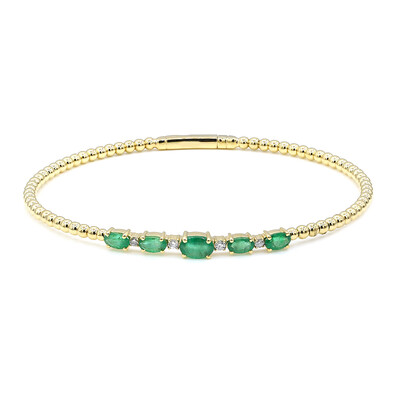 18K AAA Zambian Emerald Gold Bangle (CIRARI)