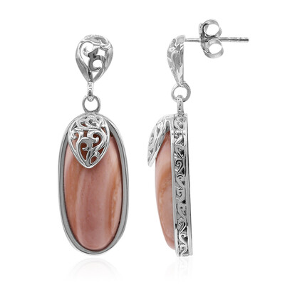 Australian Pink Opal Silver Earrings (Art of Nature)