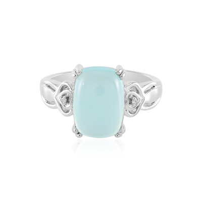 Aqua Chalcedony Silver Ring